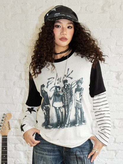 Loose Slub Cotton Printed T-Shirt【s0000017897】