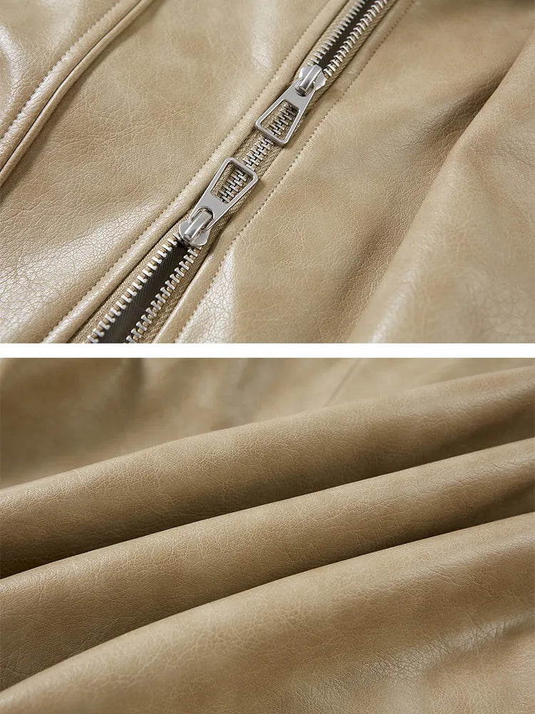 Oversized Short-Length Leather Jacket【s0000014053】
