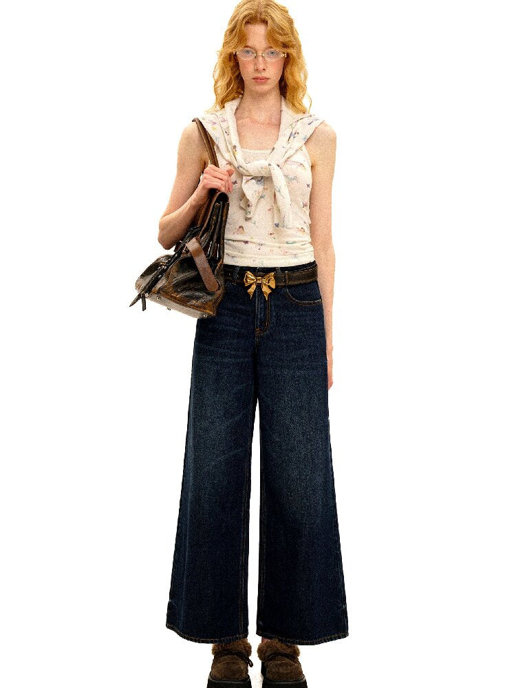 Contrast Linear Straight Jeans【s0000016422】