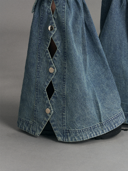 Lace Denim Strap Flared Leg Covers【s0000017774】