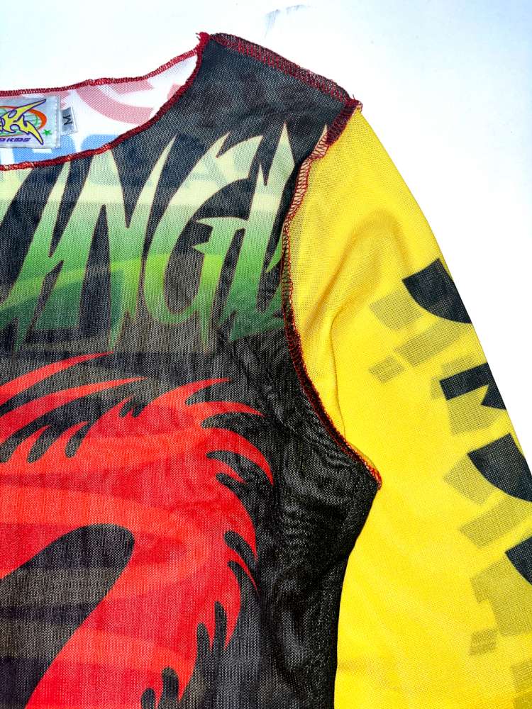 Y2K Millennium Print Long Sleeve Mesh Top【s0000014915】