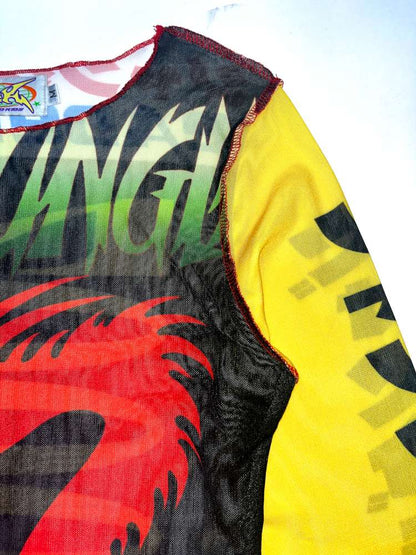 Y2K Millennium Print Long Sleeve Mesh Top【s0000014915】