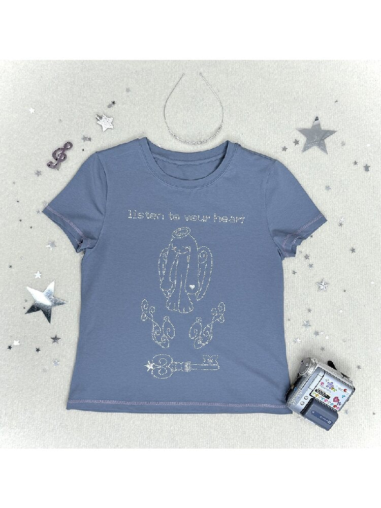 Millennium Navy Angel Rabbit T-shirt【s0000017474】