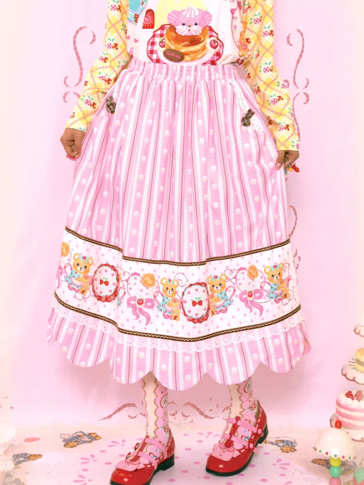 Floral Print Elastic Waist Skirt【s0000014161】