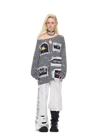 Irregular Hole Rock Punk Loose Pants【s0000012986】