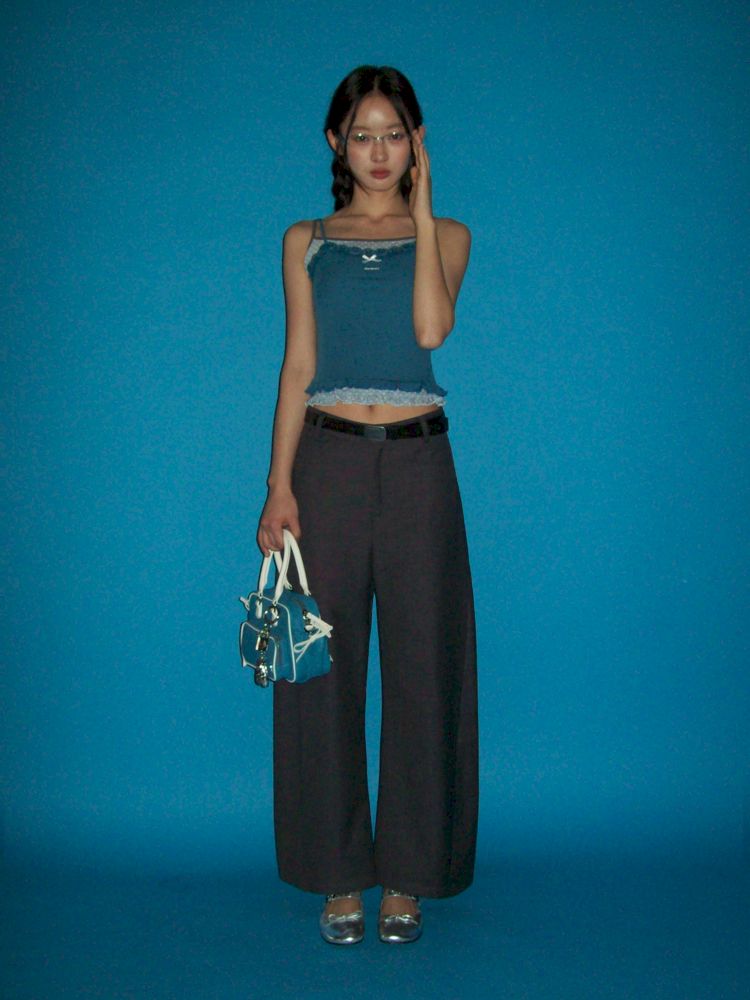 Micro Machete Draped Wide Leg Western Trousers【s0000012507】