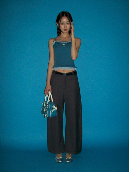 Micro Machete Draped Wide Leg Western Trousers【s0000012507】
