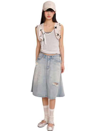 Lace bow casual lazy camisole undershirt【s0000013437】
