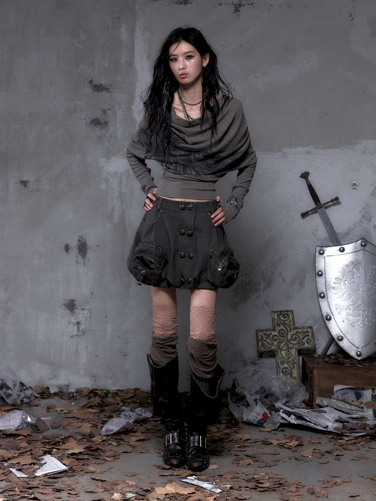 Workwear Flower Bud Skirt【s0000014463】