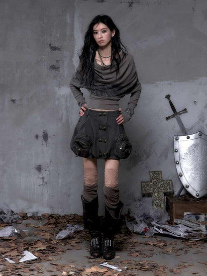 Workwear Flower Bud Skirt【s0000014463】