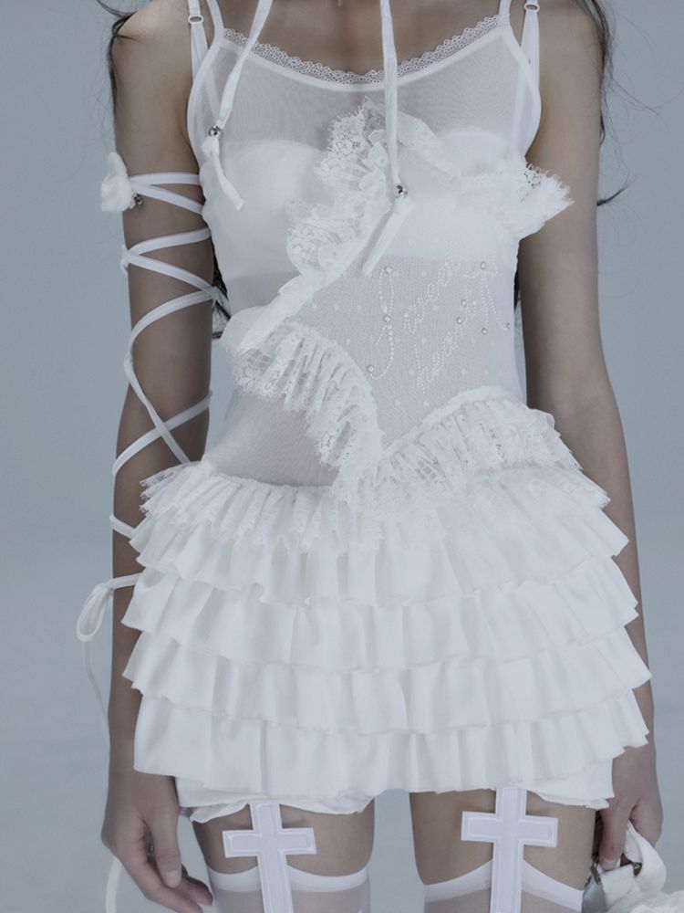 Ballet Style Slouchy Cake Lace Top【s0000013488】