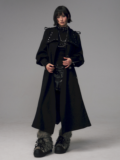 Dark A-Line Temperament Wool Coat【s0000014707】