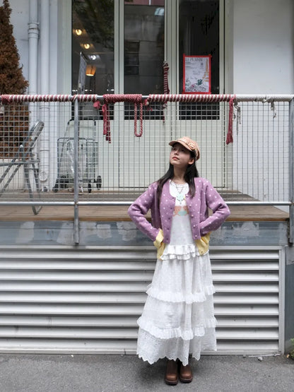 Patchwork Maxi Dress Cake-Style Skirt【s0000014166】