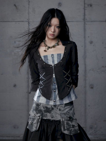 Short low collar long sleeve shirt【s0000013478】