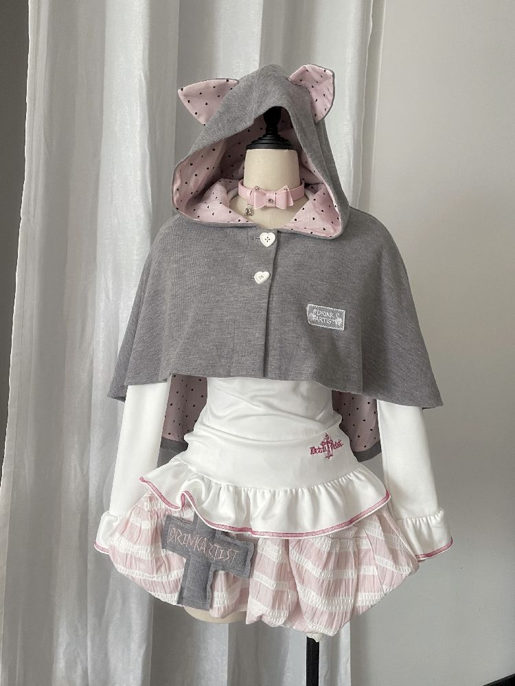 Cat Ears Hooded Short Coat Poncho【s0000011845】