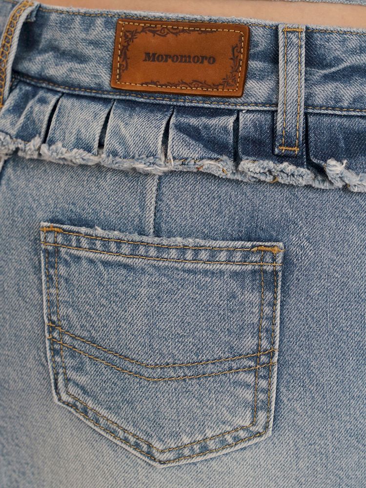 Denim ultra short skirt【s0000013425】