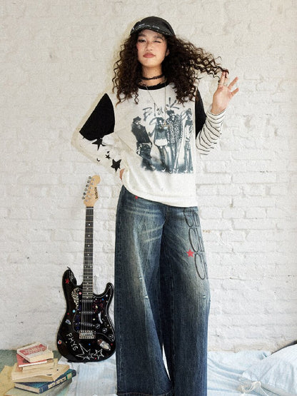 Loose Slub Cotton Printed T-Shirt【s0000017897】