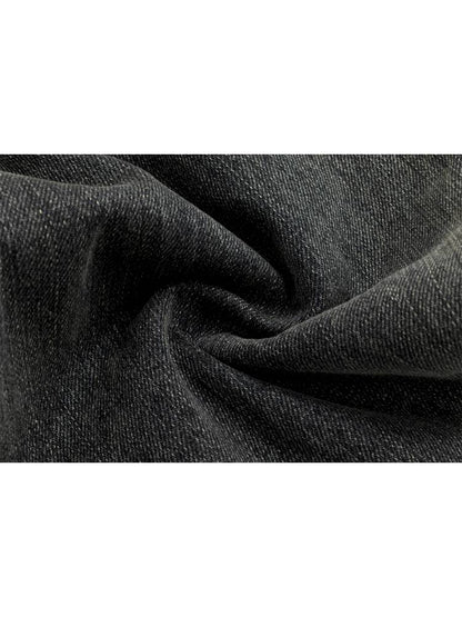 Leather-Trimmed Patchwork Pleated Jeans【s0000014424】