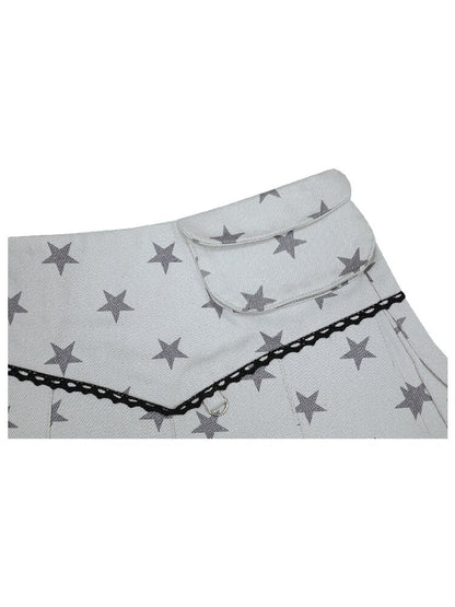 Pleated Star Pattern Mini Skirt【s0000017128】