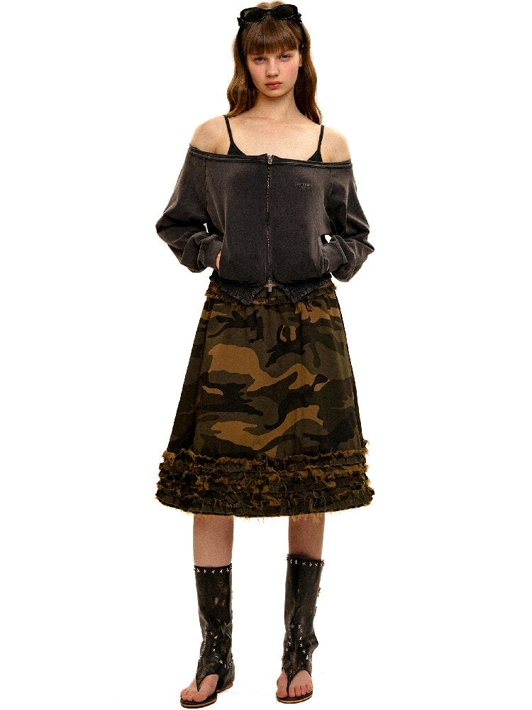 Camo Multi Layer Lace A Line Skirt【s0000017913】