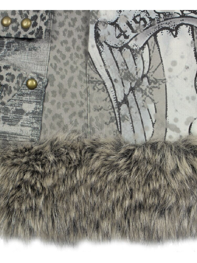Snow Leopard Corduroy Short Skirt【s0000018068】