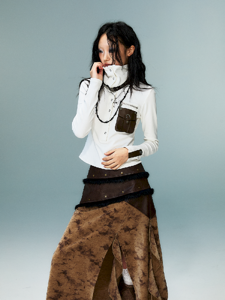 슬림 니트 긴 소매 바닥 셔츠 [S0000011480]