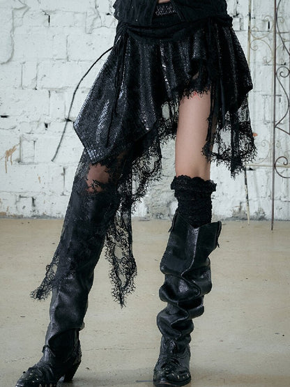 Baroque Velvet Lace A-Line Skirt【s0000016988】