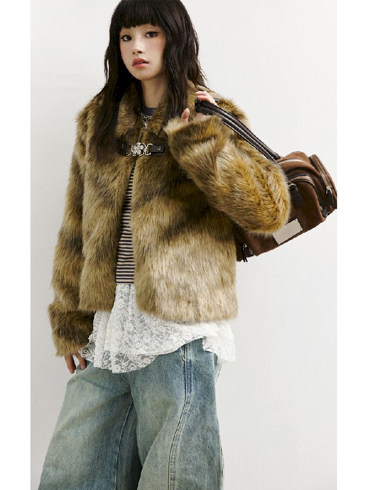 짧은 재킷 모피 코트 [S0000011426]