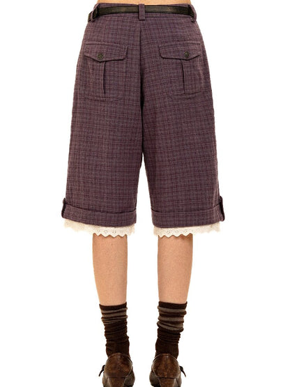 Lace Patchwork Vintage Plaid Pants【s0000017934】