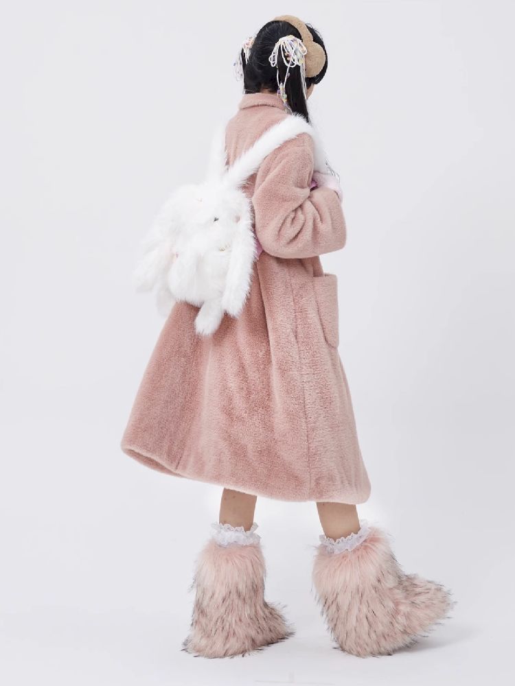 Retro Cute Rabbit Tweed Coat【s0000005585】