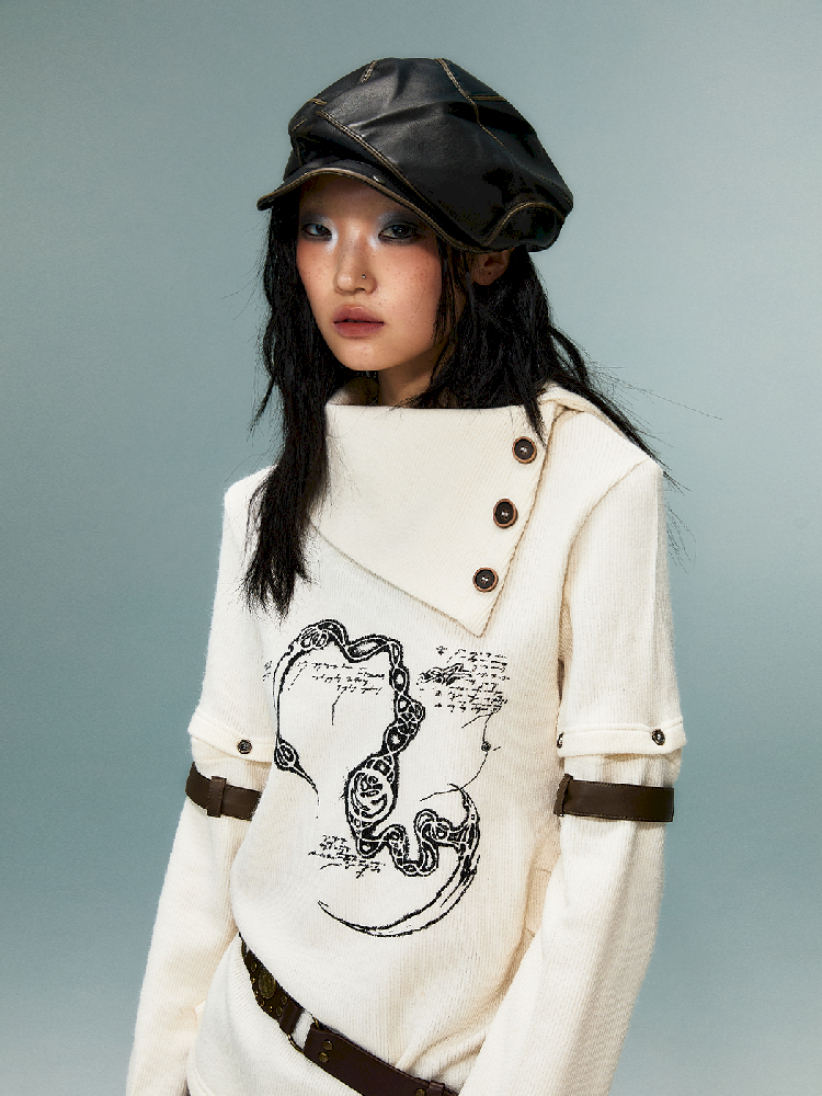 탈착식 긴 슬리브 니트 탑 [S0000011482]