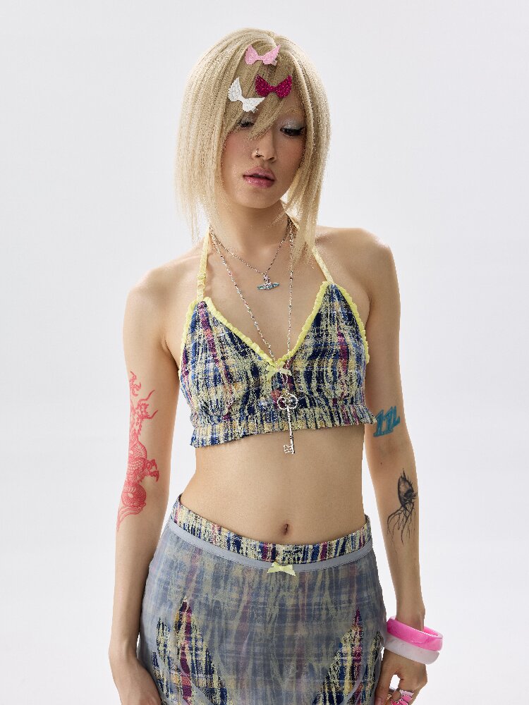 Pleated Plaid Adjustable Corset【s0000017638】