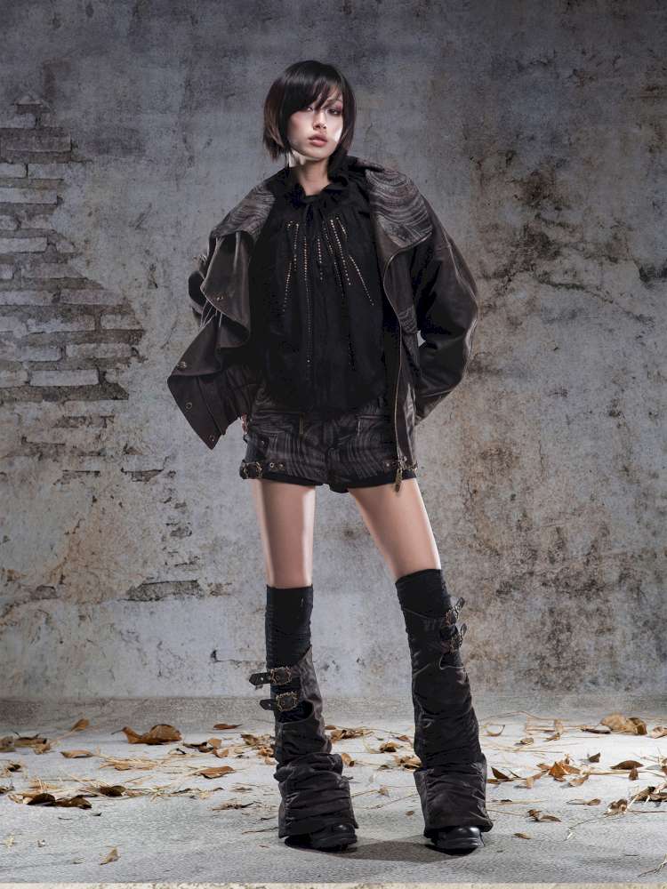 Faux Two-Piece Leggings Low-Rise Shorts【s0000014485】