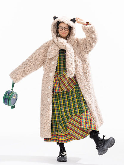 Hooded Cotton Clip Long Loose Jacket【s0000011311】