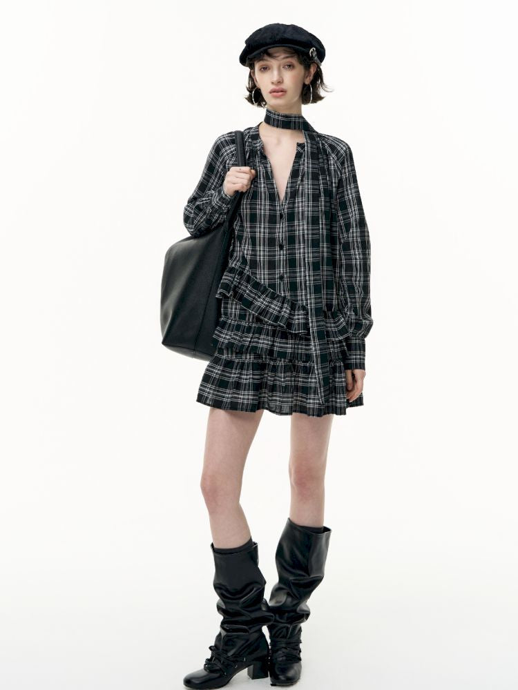 Plaid Ruffle Dress【s0000013739】