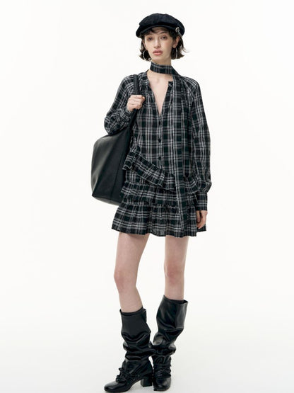 Plaid Ruffle Dress【s0000013739】