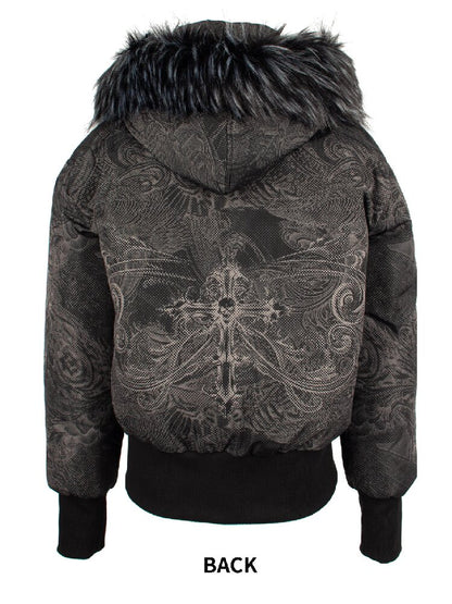 Dark Pattern Fur Collar Down Jacket【s0000018052】