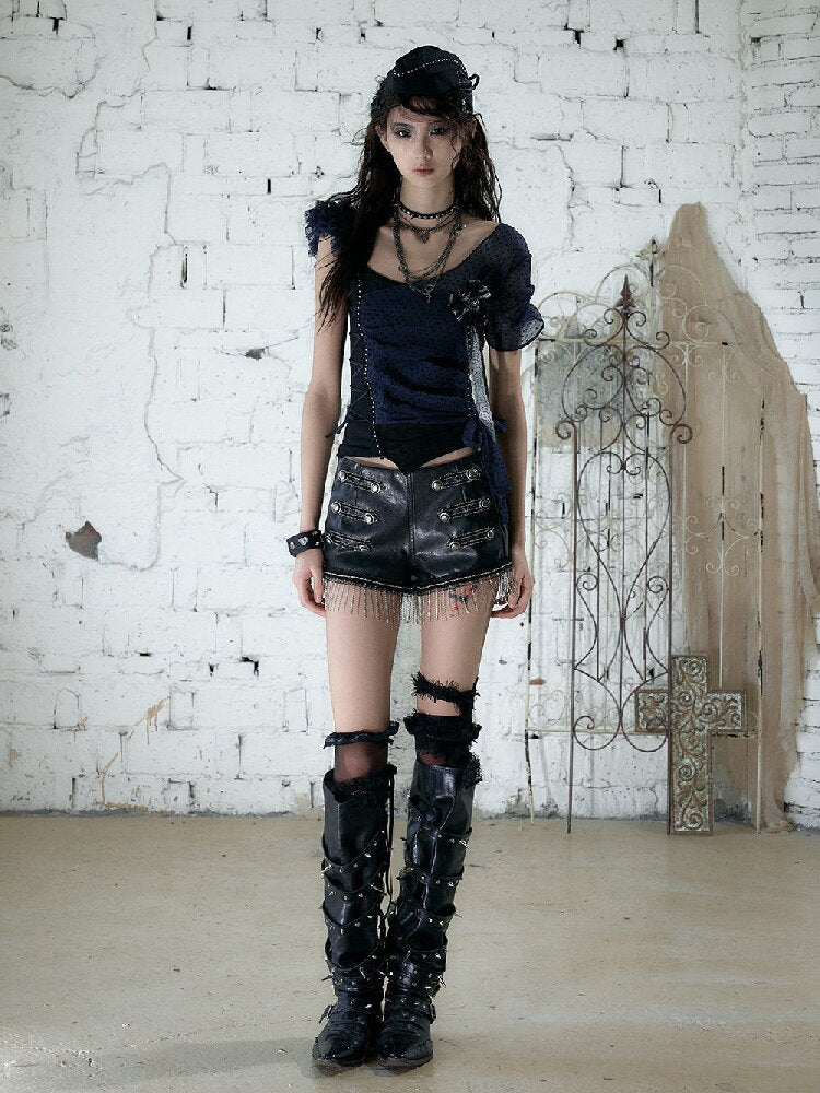 Y2k Retro Asymmetrical Strap T-Shirt【s0000017237】