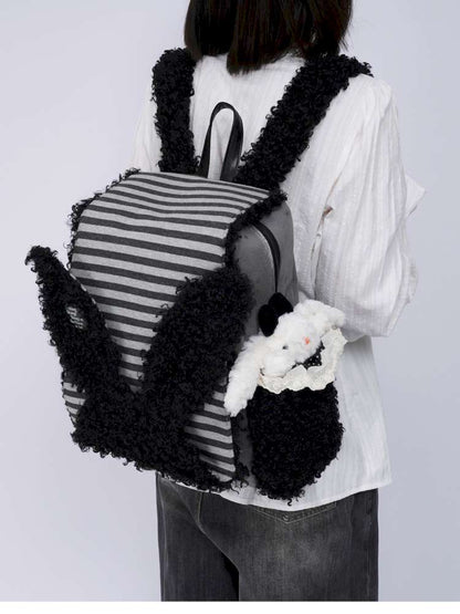 Rabbit Ears Fur Computer School Bag【s0000014615】
