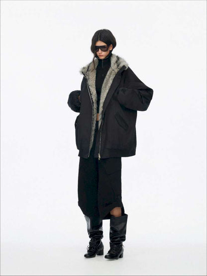 Plush Collar Warm Padded Jacket【s0000014872】