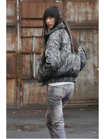 Vintage Pattern Star Duck Down Jacket【s0000018069】