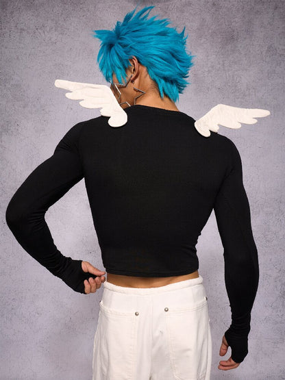 Mesh Embroidery Angel Wings Top【s0000019129】