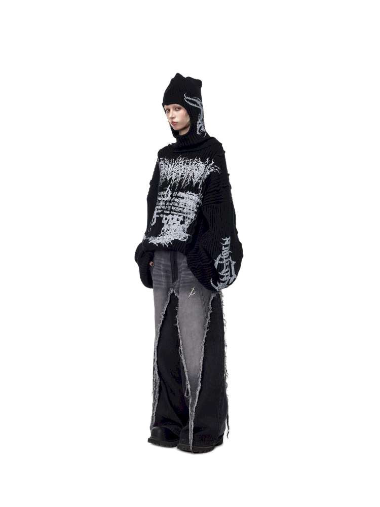 Structure Patchwork Hooded Sweater【s0000015120】
