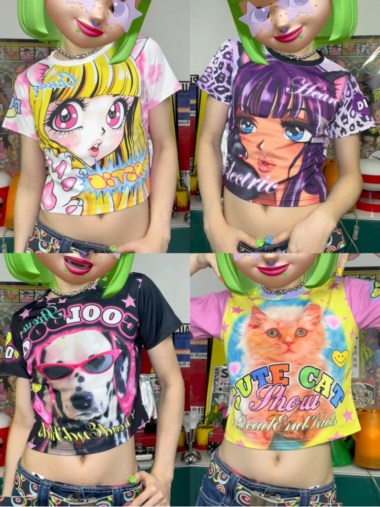 Millennial Hottie Y2K Hundred Short T-Shirt【s0000013520】