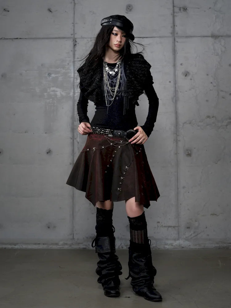 Asymmetrical Suede Skirt【s0000014111】