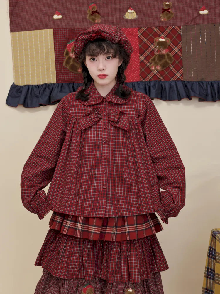 Lace Bow Octagonal Elastic Beret【s0000014177】