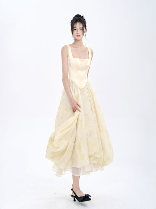 Waisted Big Swing Dress Puffy Dress【s0000008769】