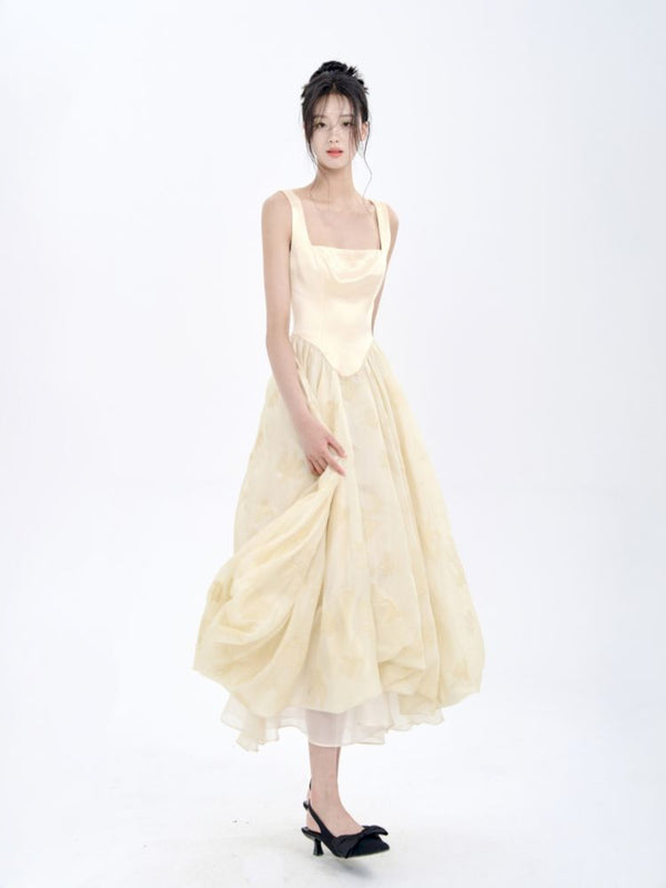 Waisted Big Swing Dress Puffy Dress【s0000008769】