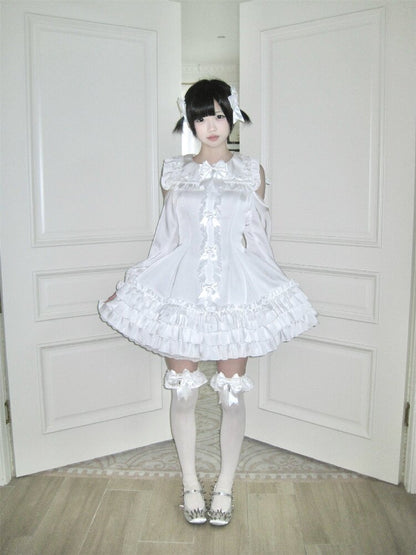 Satin Short Long Sleeve Skirt【s0000016389】