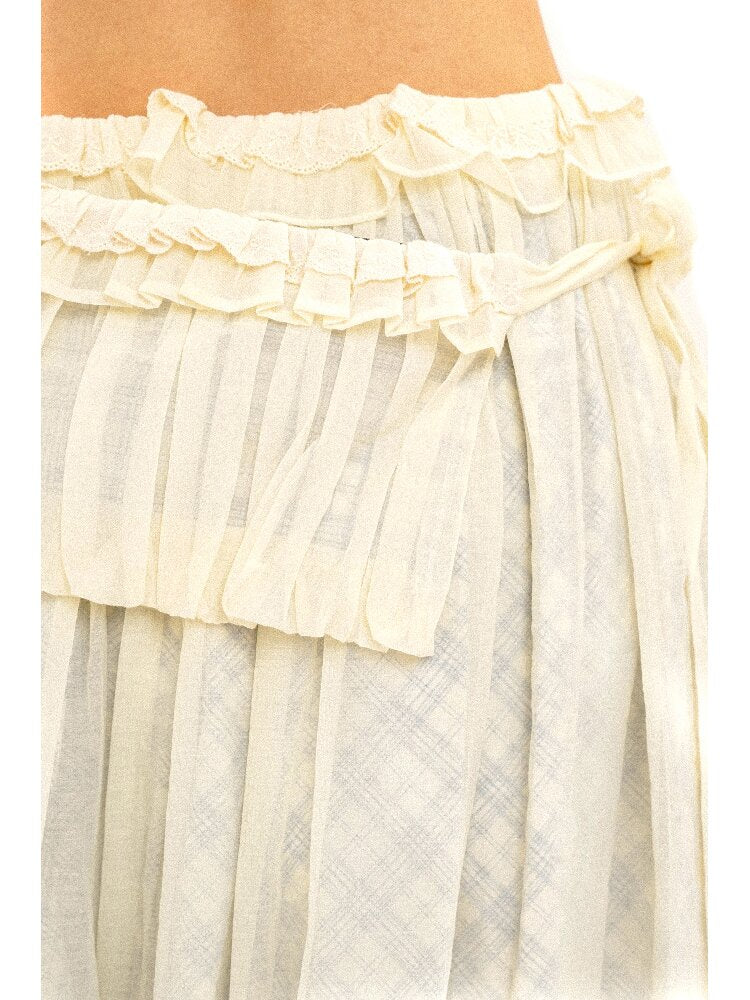 Thin Plaid Bow Spliced Skirt【s0000016087】